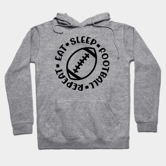 Eat Sleep Football Repeat Boys Cute Funny Hoodie by GlimmerDesigns